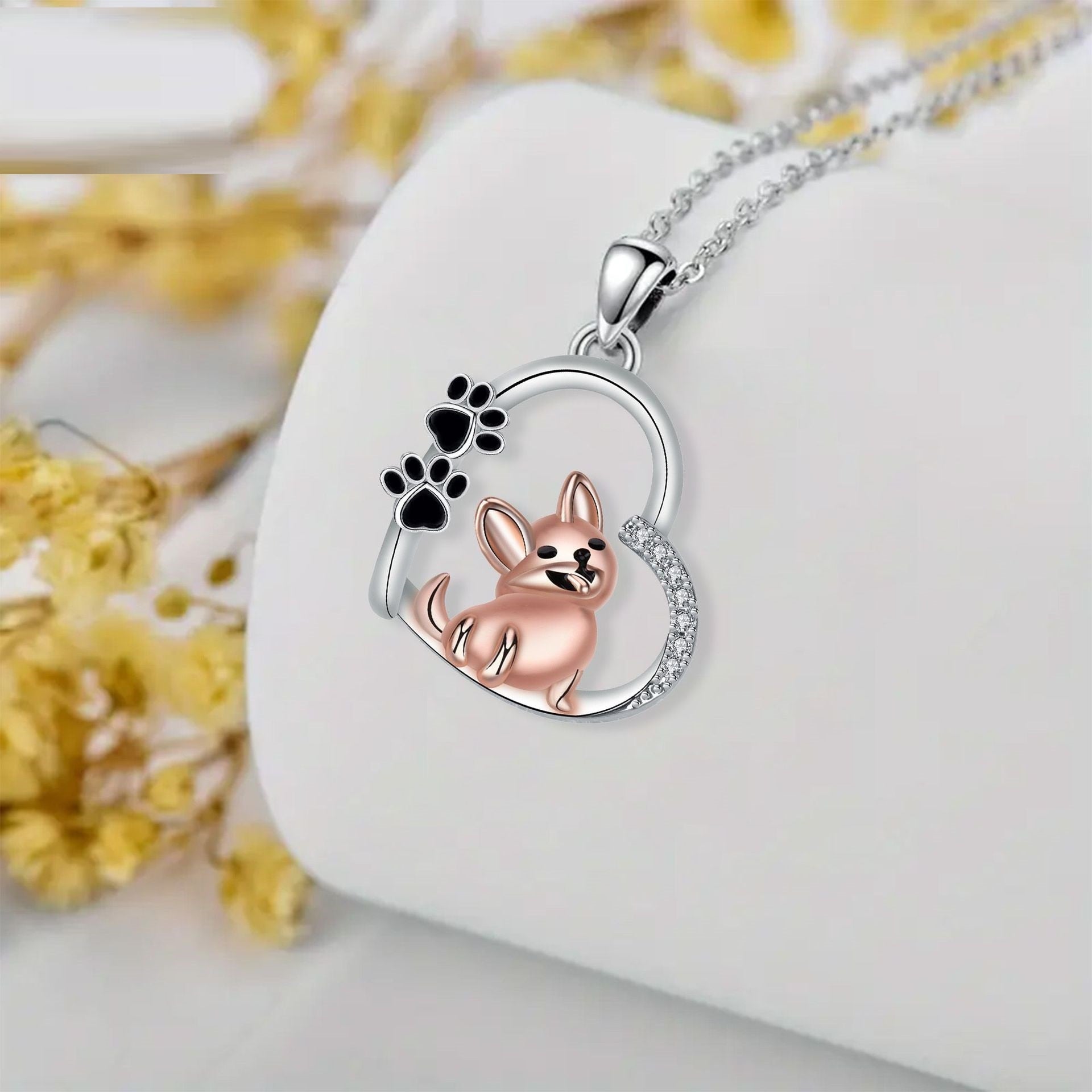 Lovely Heart-shaped Dog Pendant Necklace™