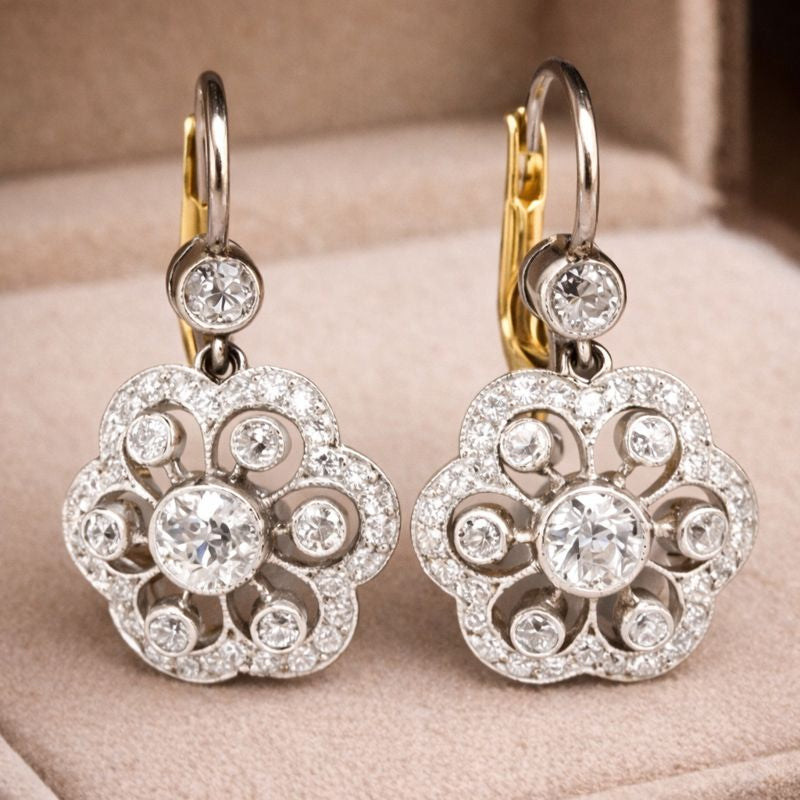Mandala Vintage Crystal Earrings