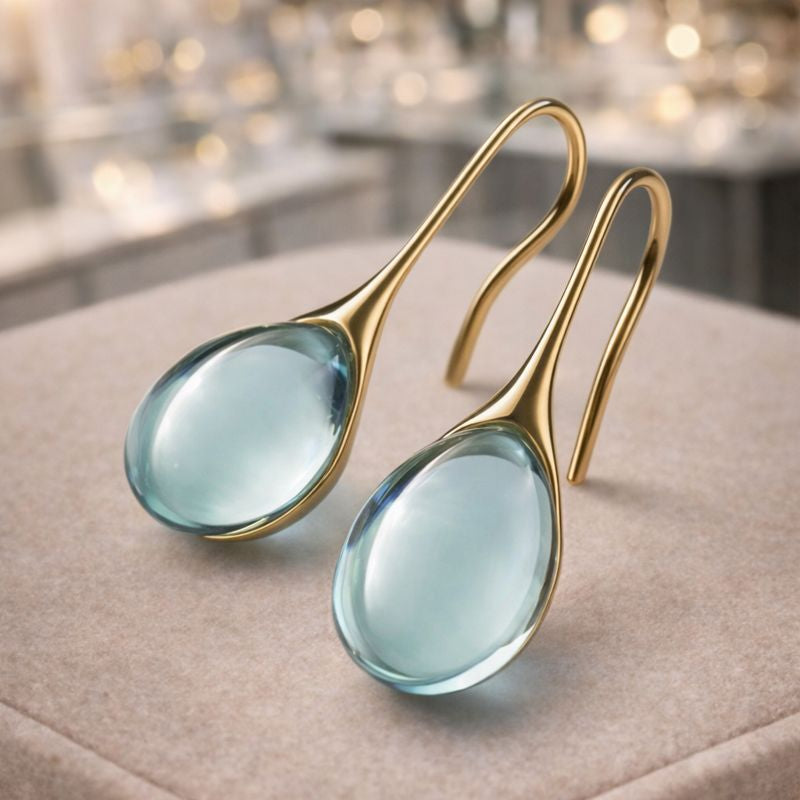 Crystal Drop Earrings in Gold and Silver