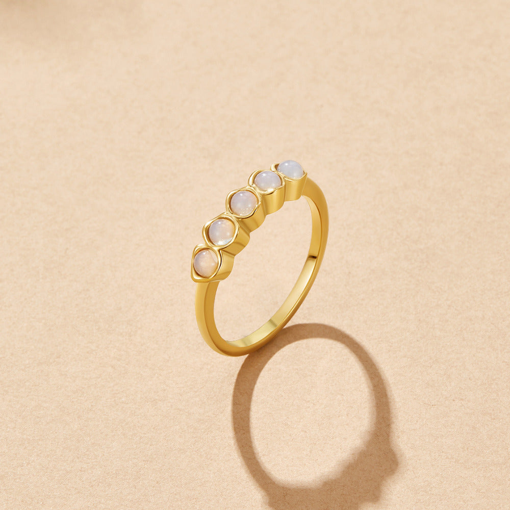 Golden Moonstone Eternity Ring