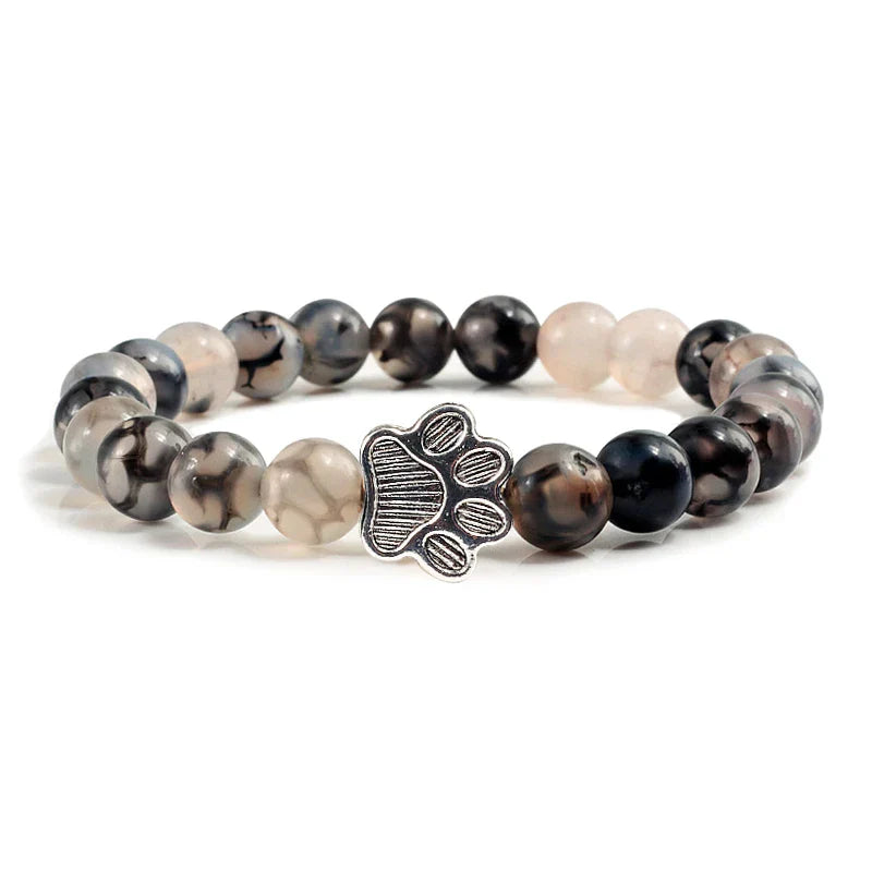 Beaded Paw Bracelet™ – Natural Stone Design
