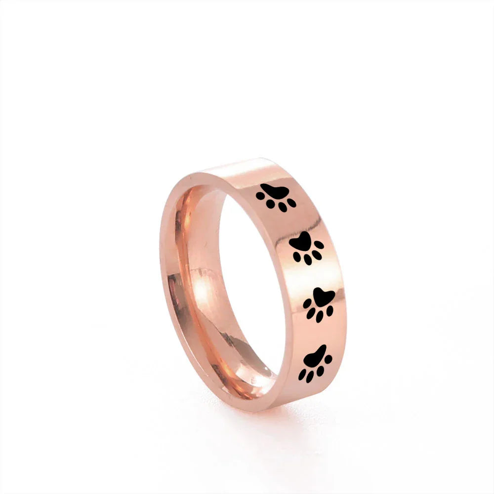Handcrafted Paw Print Ring in Stainless Steel™