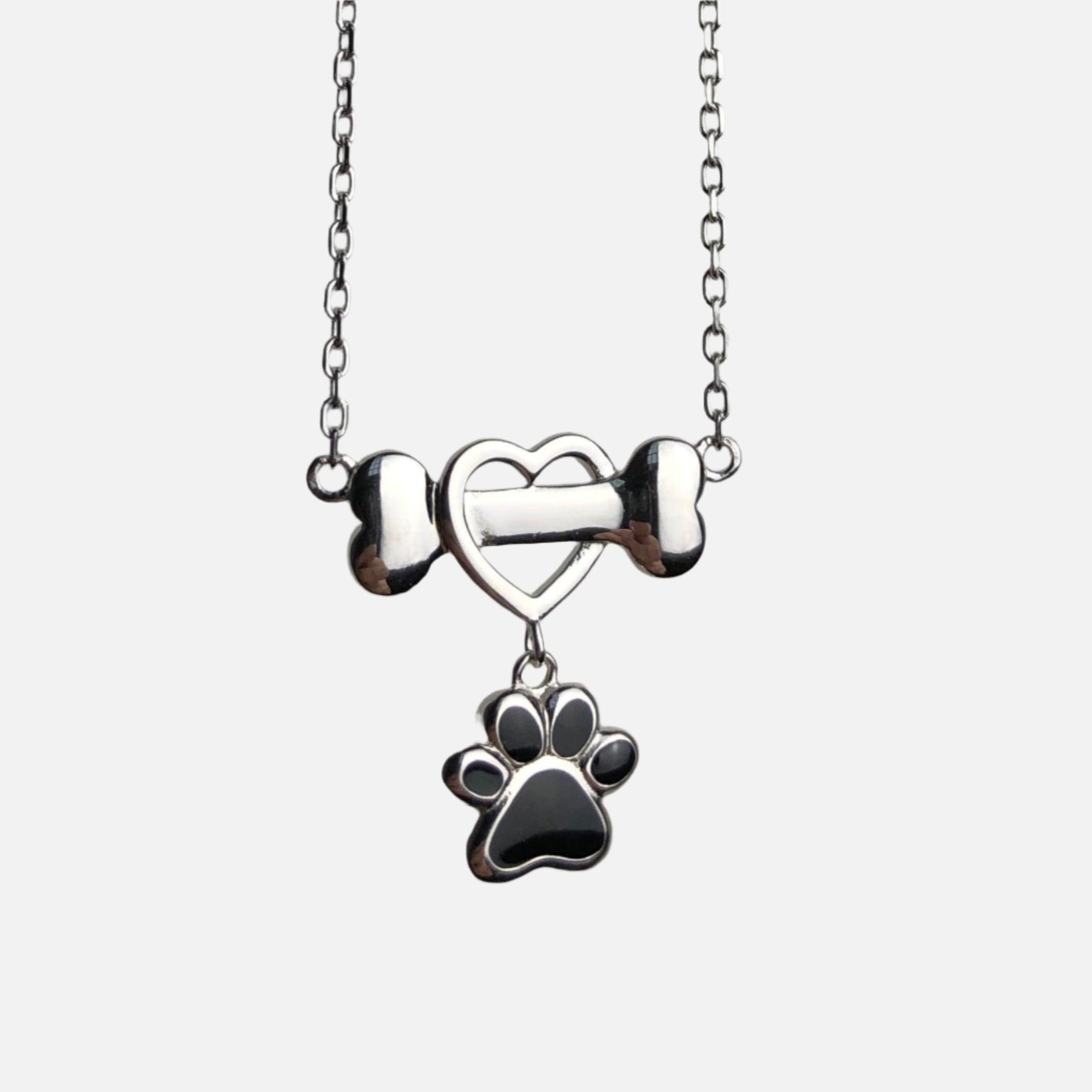 Dainty Dog Paw Necklace in Stainless Steel™