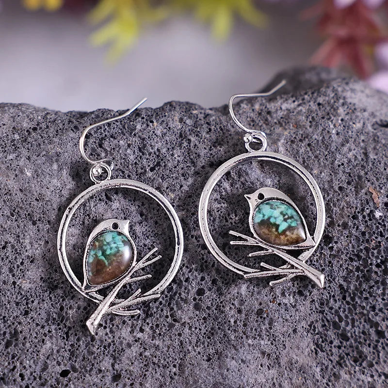Vintage Bird on Branch Earrings™ – Symbol of Freedom & Serenity