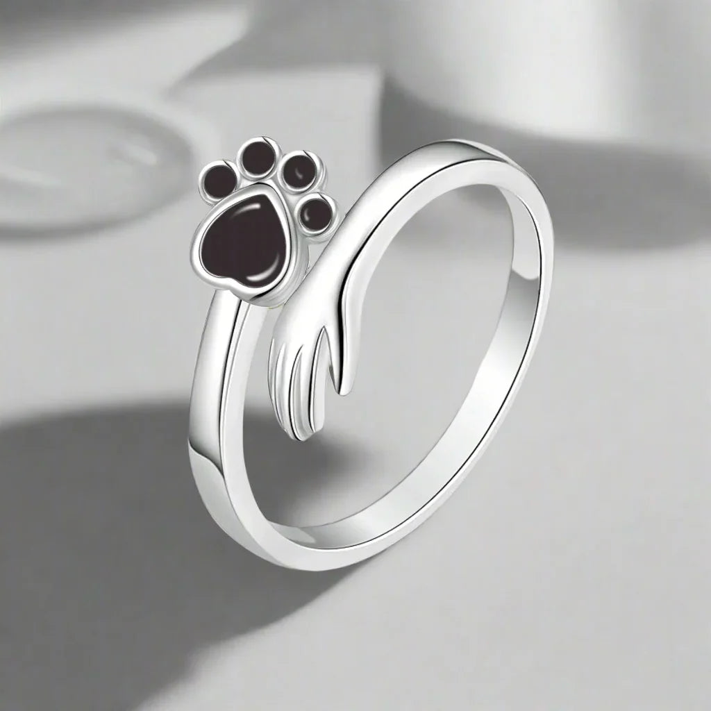 925 Sterling Silver Adjustable Ring™ – Hand and Paw Print Design