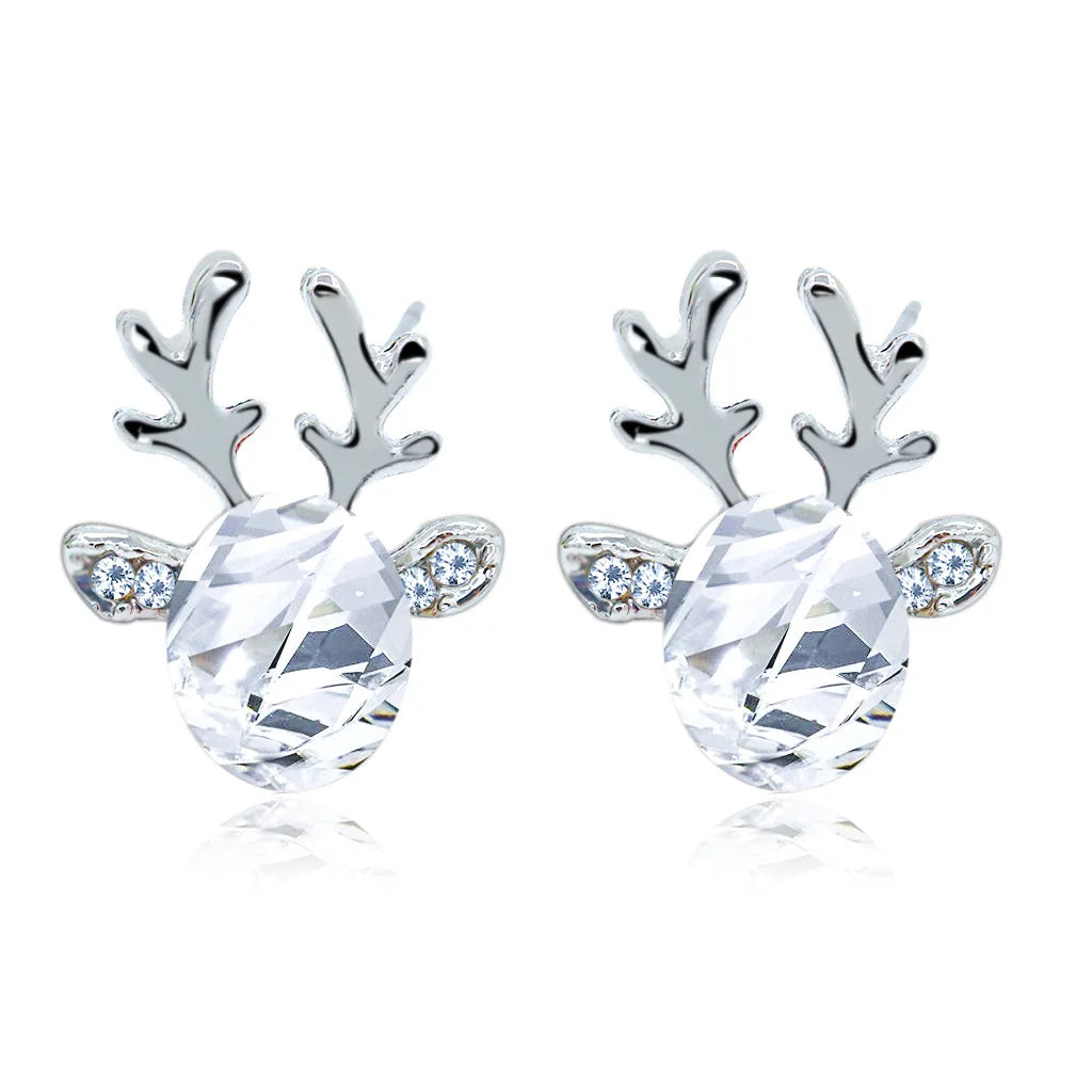 Festive Reindeer Crystal Stud Earrings™
