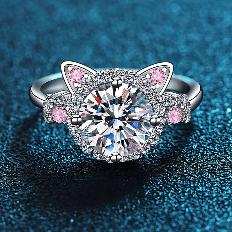Adjustable Cat Ears Ring with Zirconia™