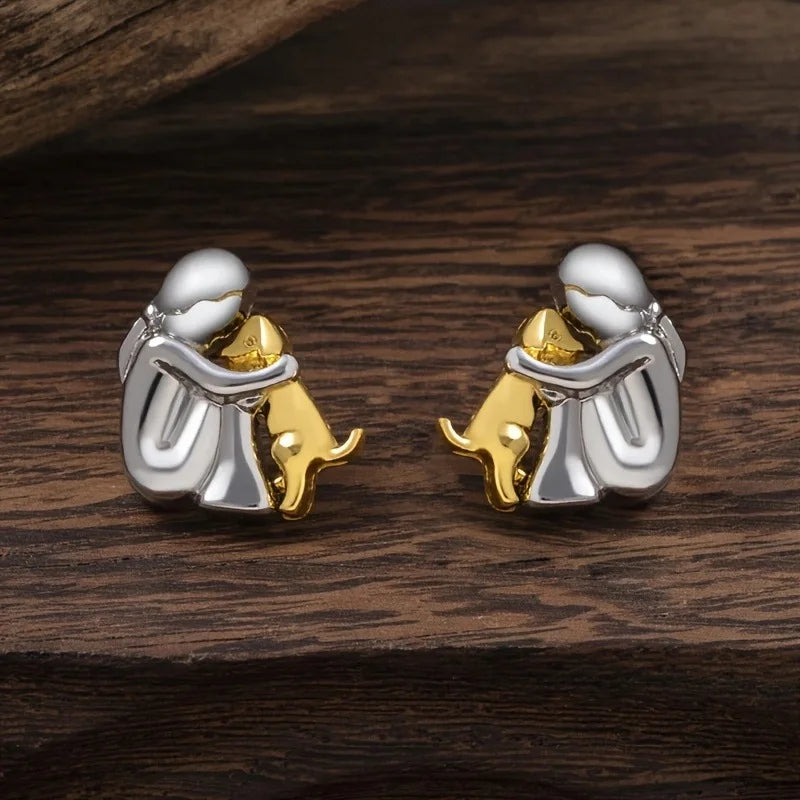 Silver and Gold Two-Tone Hug Earrings™
