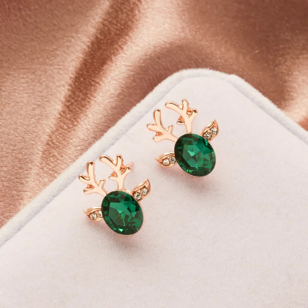 Festive Reindeer Crystal Stud Earrings™