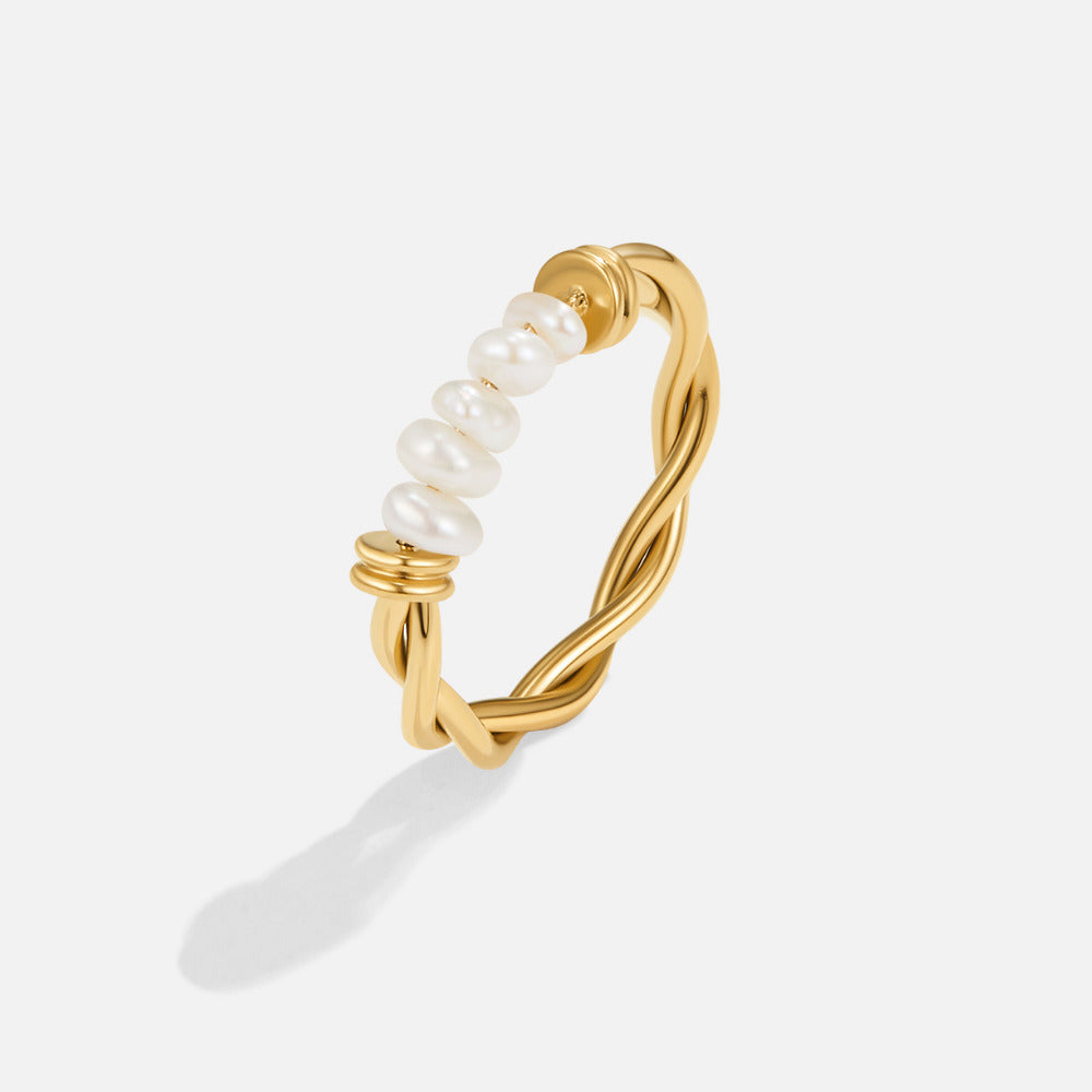 Twisted Classic Freshwater Pearl Ring