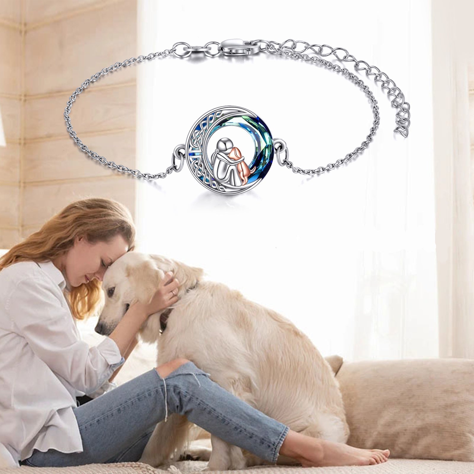 Sterling Silver Adjustable Dog Charm Bracelet™