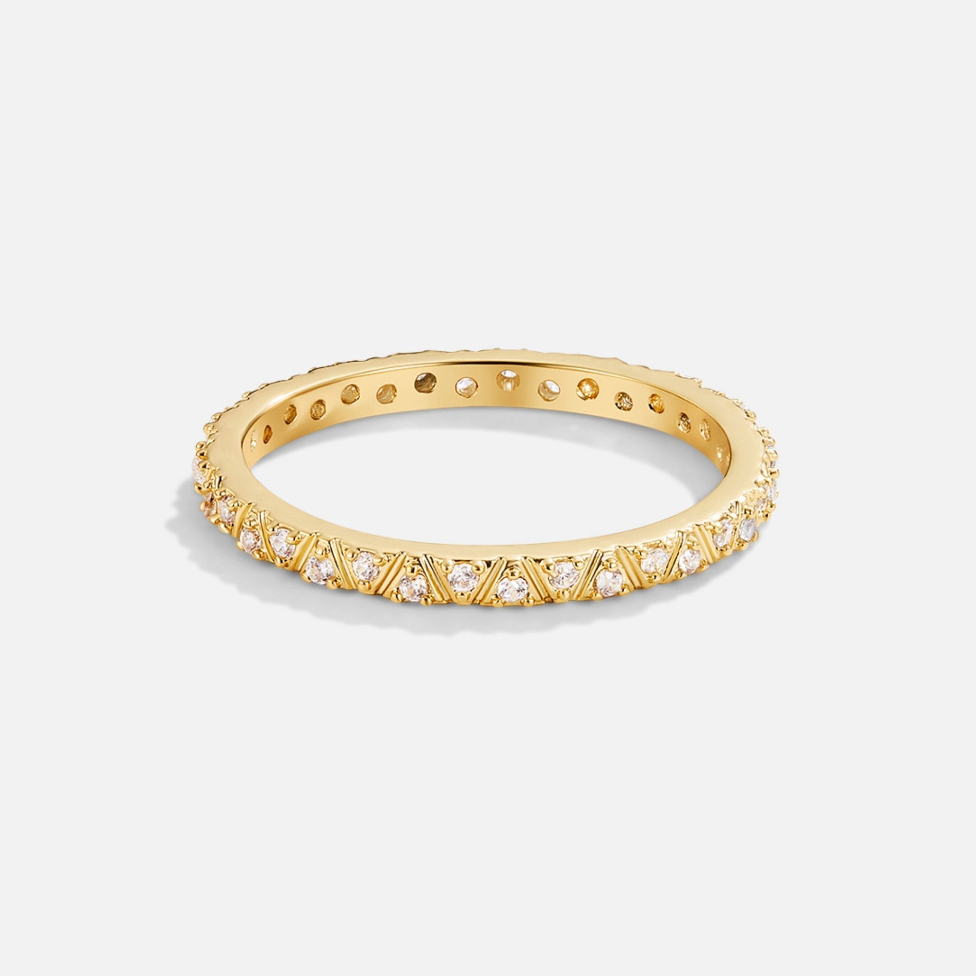 Arquette Gold & Crystal Band Ring
