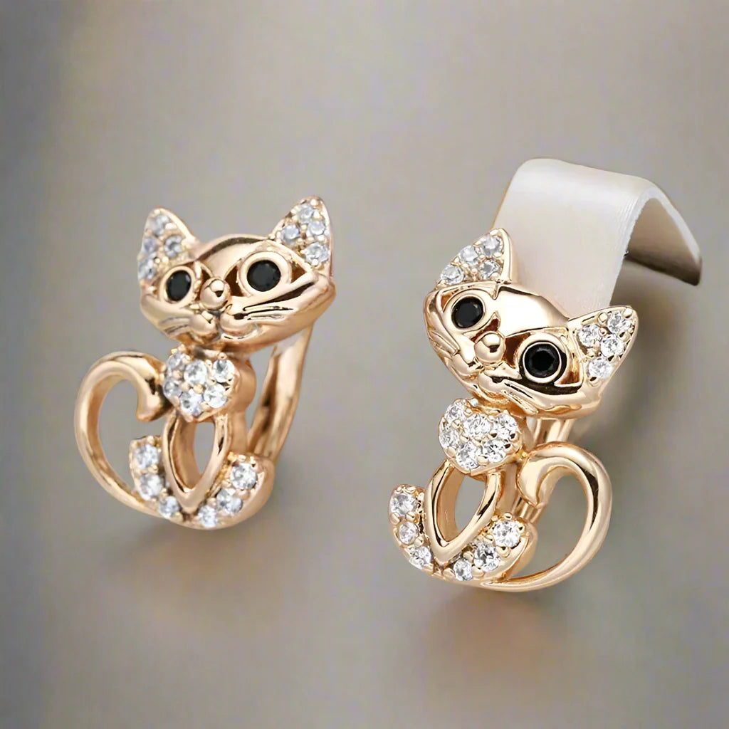 Elegant Zirconia Kitty Earrings™