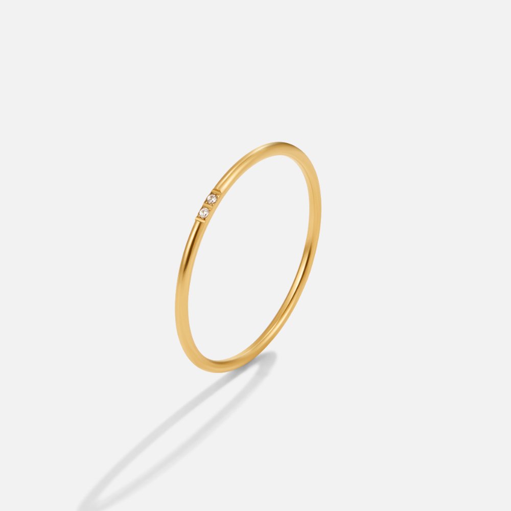 Eula Gold & Crystal Band Ring