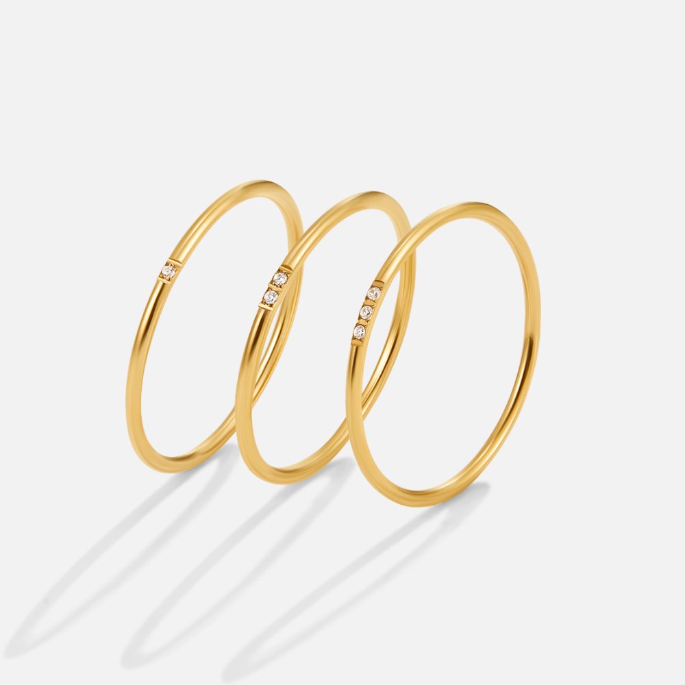 Eula Gold & Crystal Band Ring