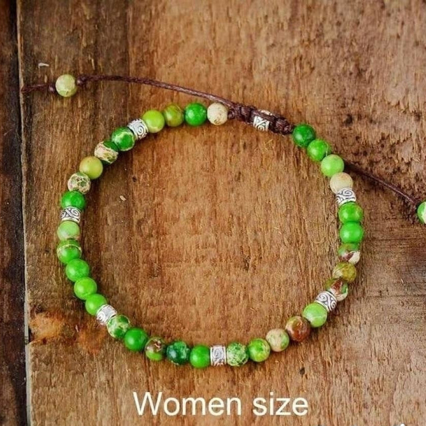 Handmade Purple Jasper Stone Adjustable Bracelet