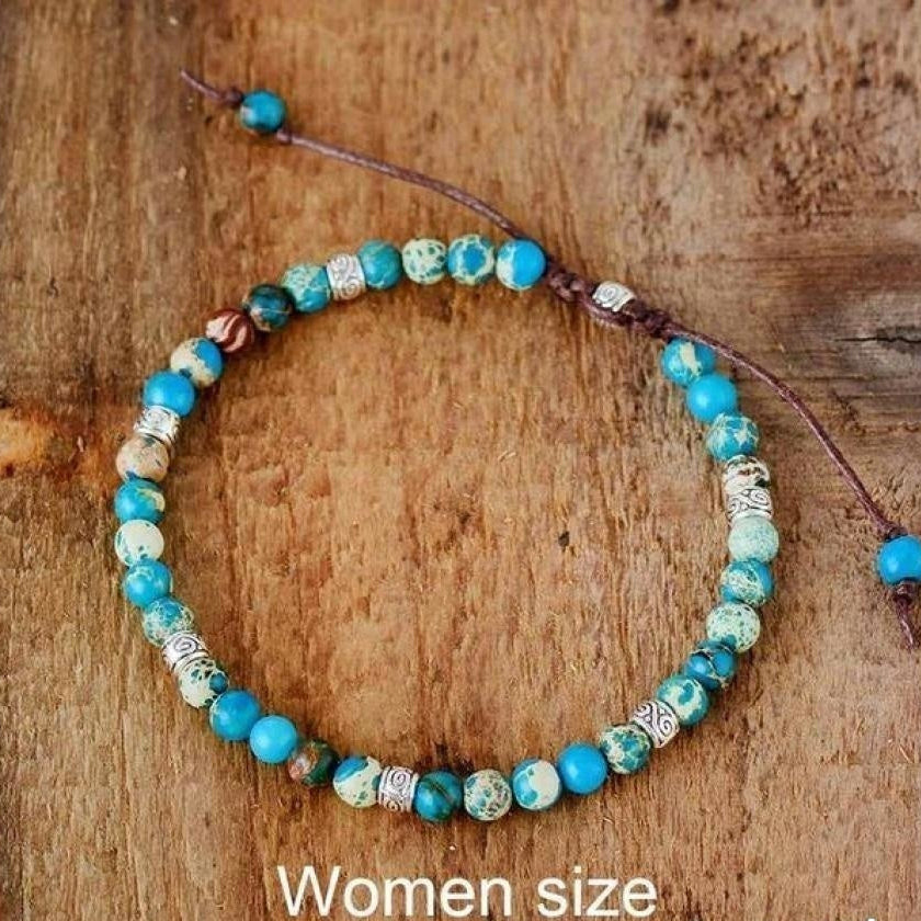 Handmade Purple Jasper Stone Adjustable Bracelet