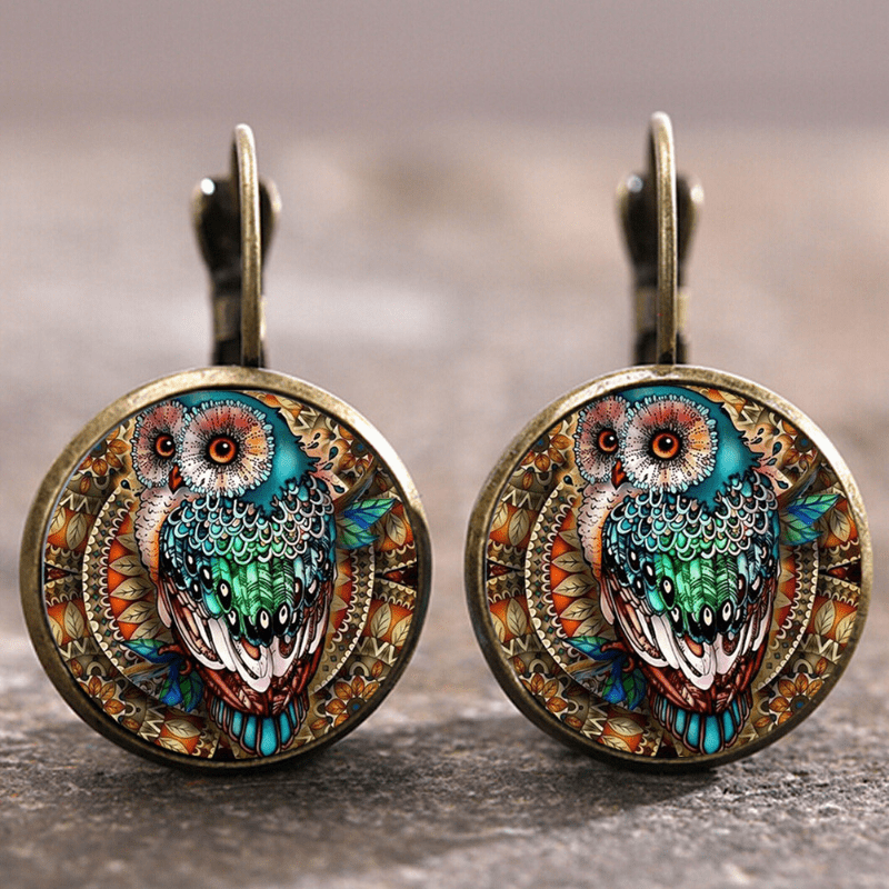Vintage Rounded Crystal Owl Earrings™