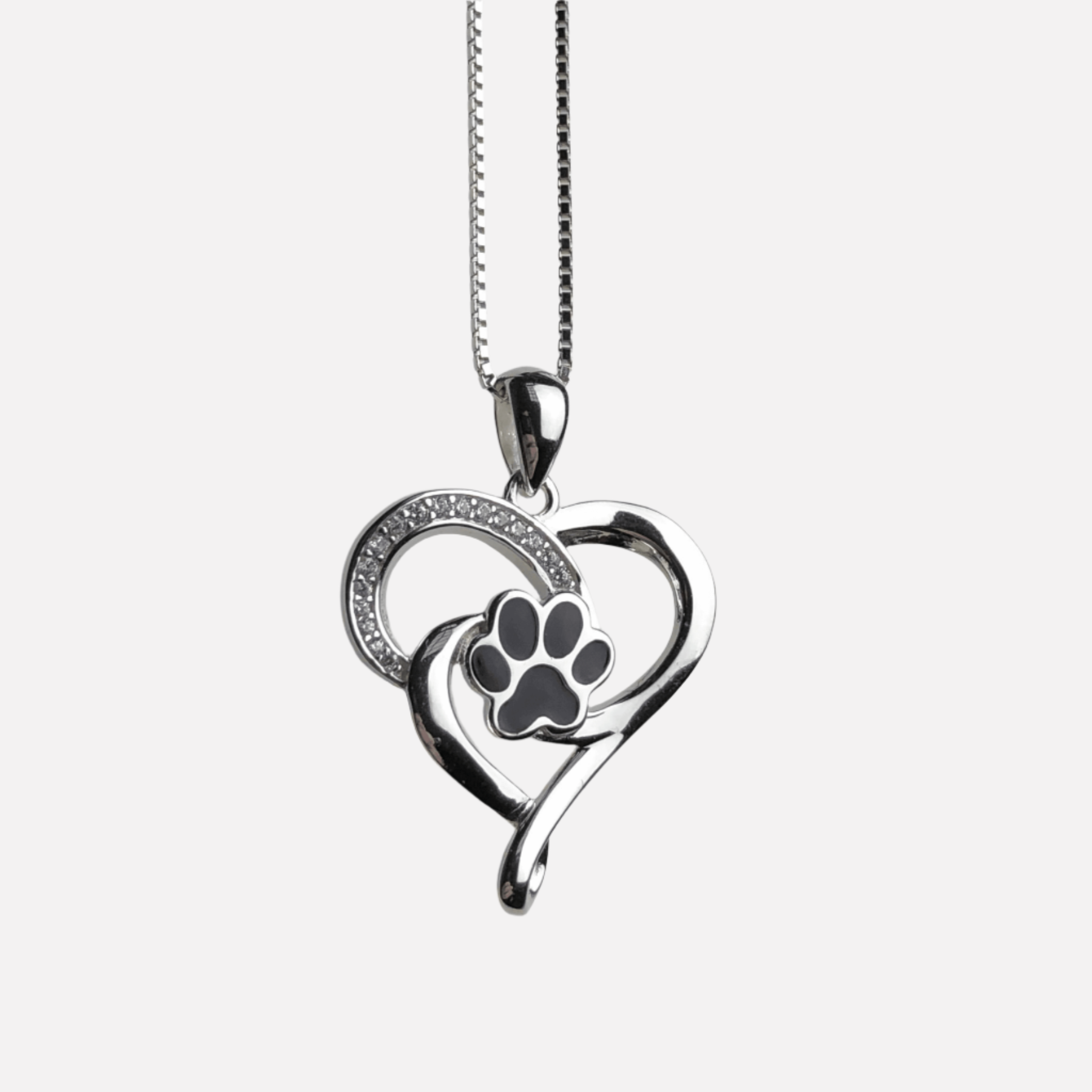 Stainless Steel Infinity Necklace with Heart & Paw™