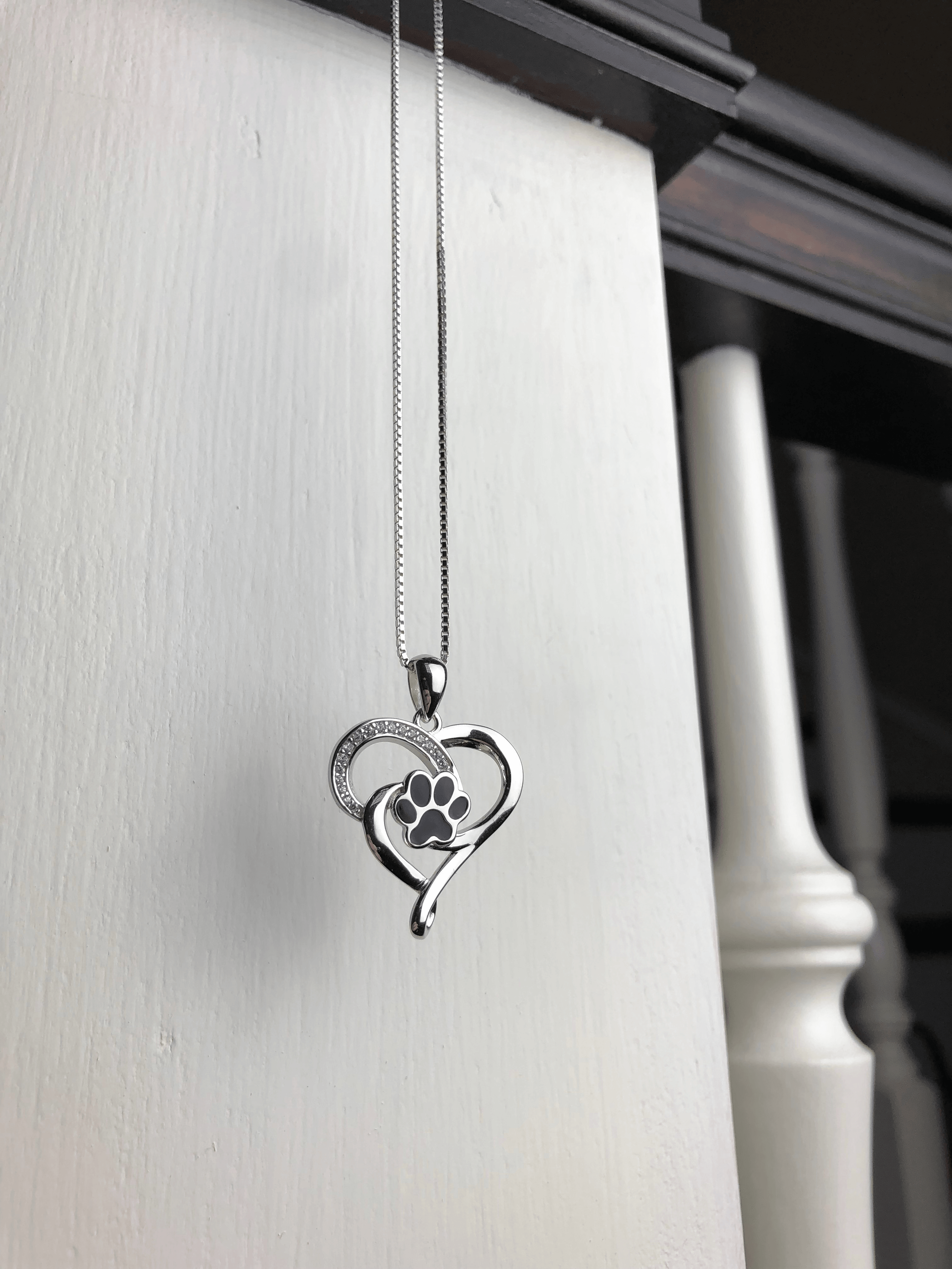 Stainless Steel Infinity Necklace with Heart & Paw™