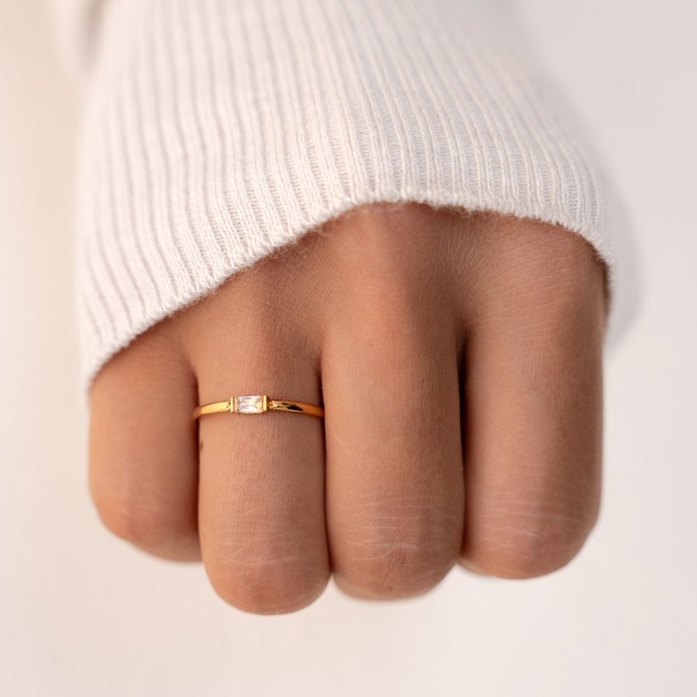 Leonore Baguette Crystal Ring