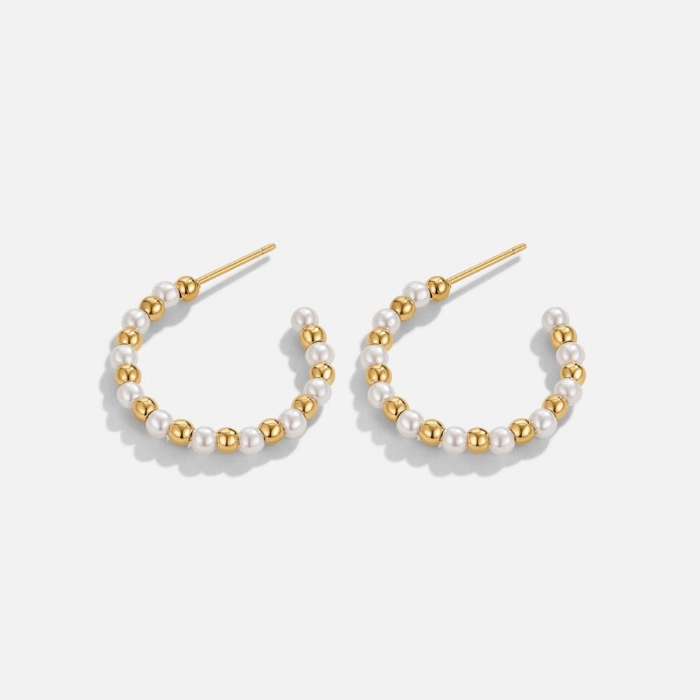 Maia Pearl & Gold Bead  Earrings