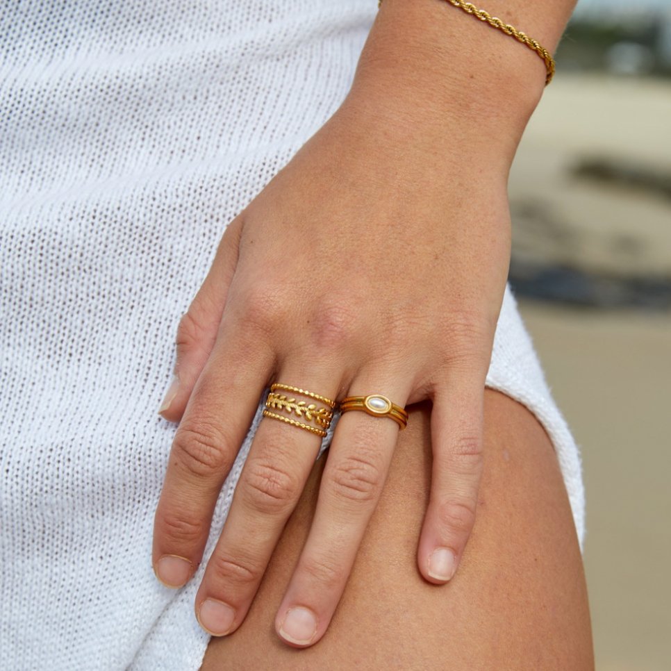 Marissa Layered Gold Leaf Ring