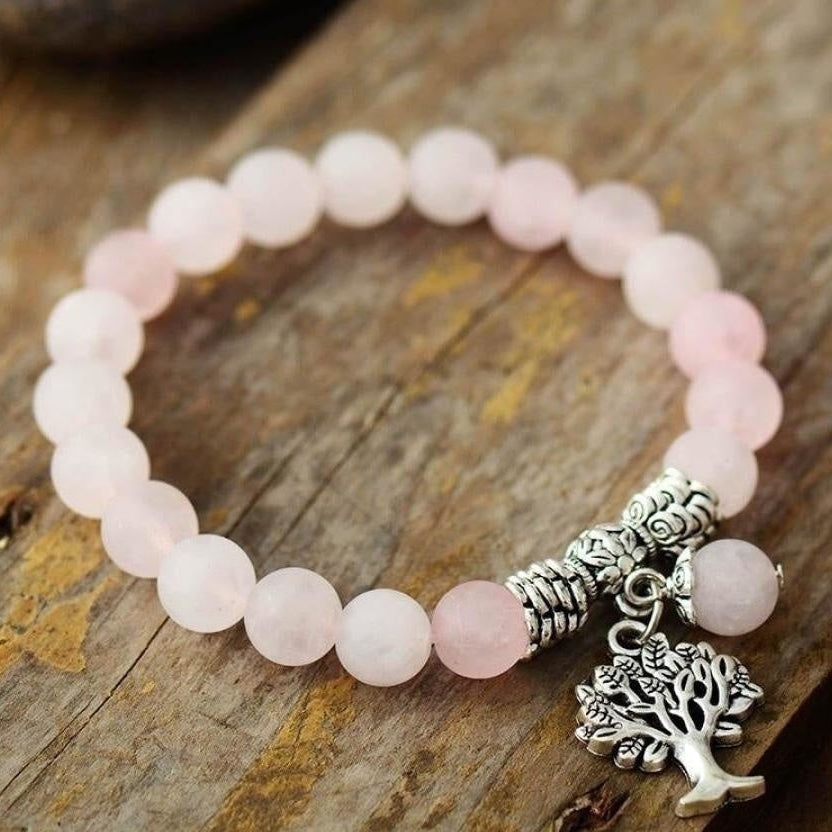 Natural Amazonite Tree Of Life Bead Bracelet