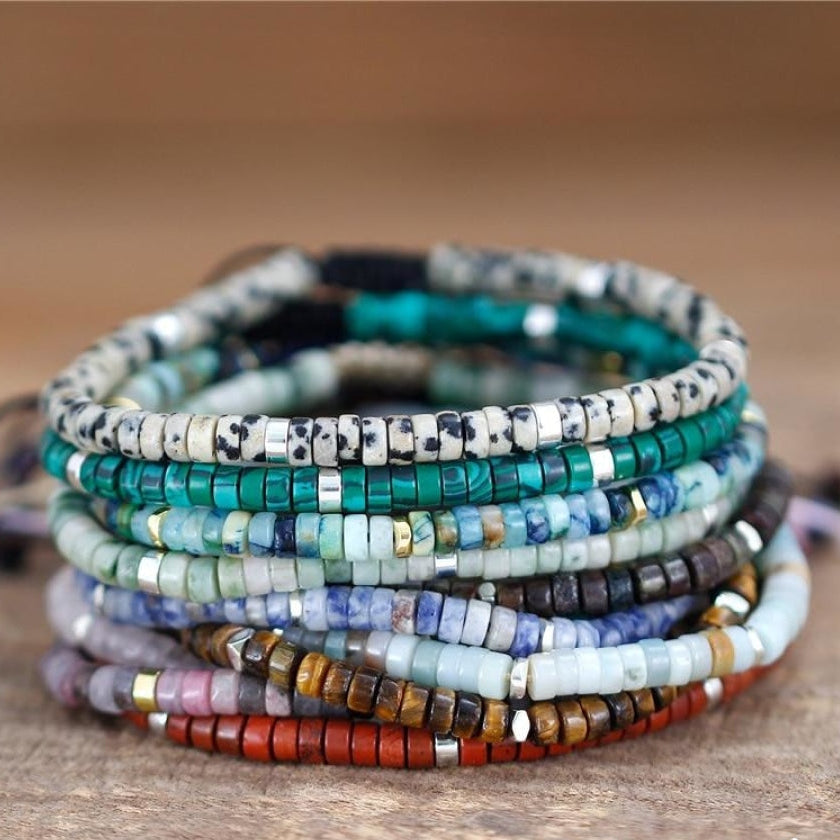 Natural Stone Boho Bead Bracelets