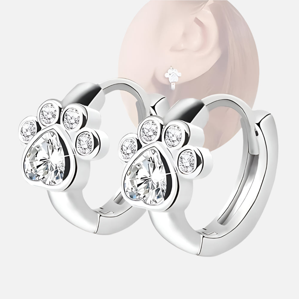 Paw Huggie Hoops with Sparkling Zirconia™