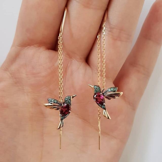 Hummingbird Enamel and Zirconia Earrings™