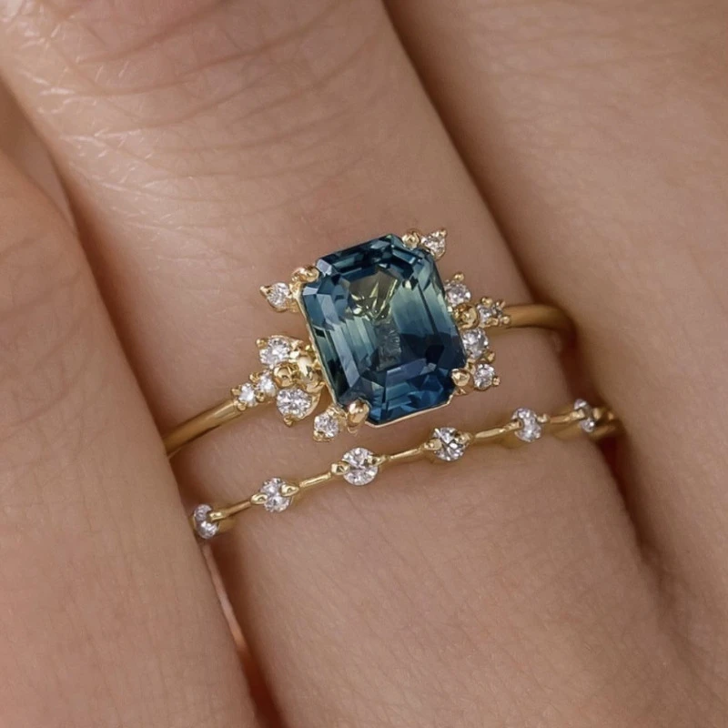 Blue Bright Ring Set