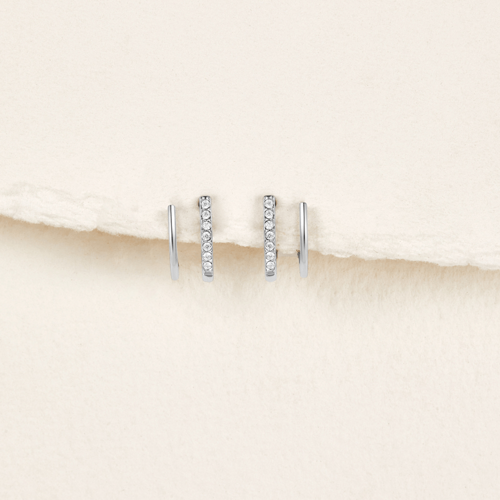 Silver & Crystal Claw Earrings