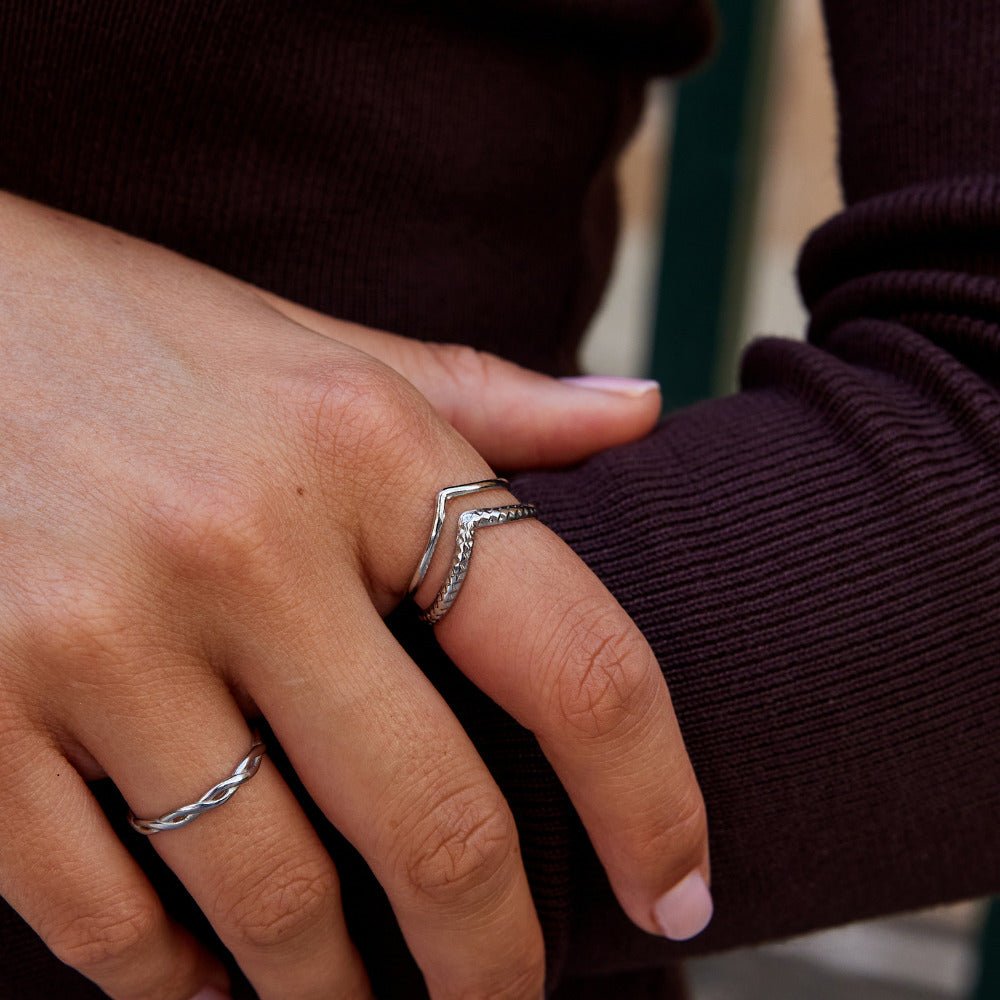 Silver Harper Layered Wrap Ring