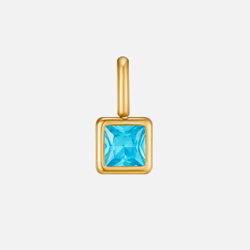 Square Pendant Birthstone Necklace
