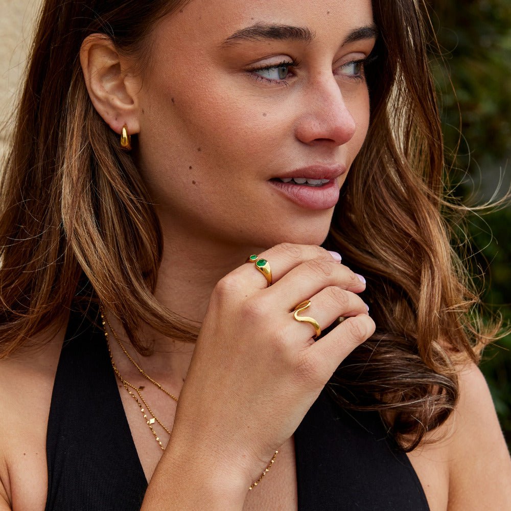 Vintage Green Emerald Wrap Ring